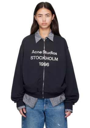 Acne Studios Black Logo Zip Sweater