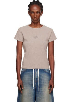 MM6 Maison Margiela Taupe Wool Blend Rib Jersey T-shirt