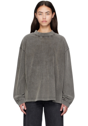 Acne Studios Gray Crew Neck Logo Patch T-shirt