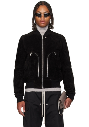 Rick Owens Black Concordians Bauhaus Suede Flight Jacket