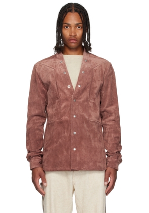 Rick Owens Pink Concordians Larry Fogpocket Suede Jacket