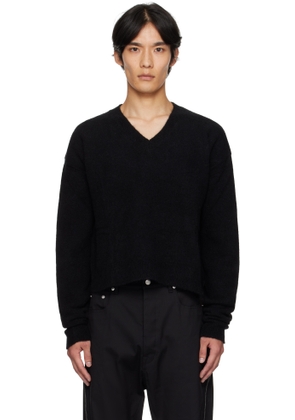Rick Owens Black Concordians Tommy V-Neck Sweater