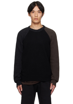 MM6 Maison Margiela Black & Brown Crewneck Sweater