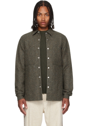 Rick Owens Khaki Concordians Rugged Wool Shirt