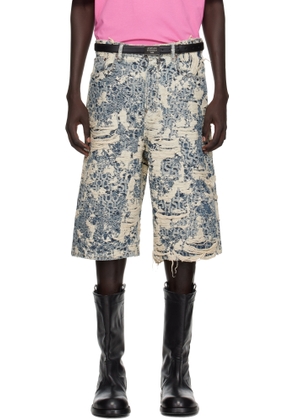 Acne Studios Blue Loose Fit Denim Shorts