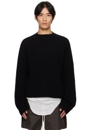 Rick Owens Black Concordians Round Neck Sweater