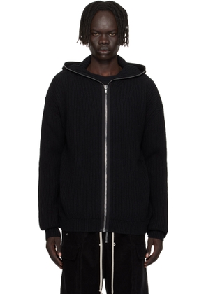 Rick Owens Black Concordians Zipped Hoodie