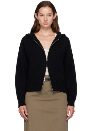 COOR Black Double Face Wool Zip Hoodie