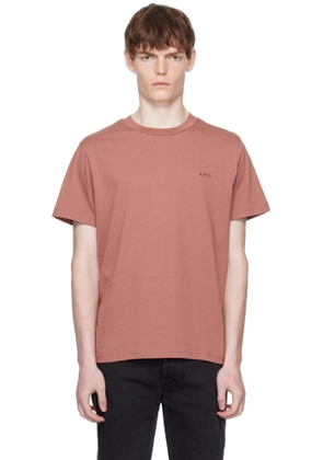 A. P.C. Pink Standard 'APC' Brodé T-shirt