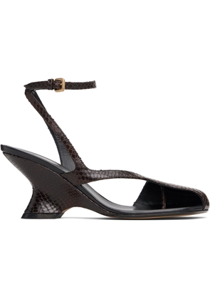 Dries Van Noten Brown Cutout Heeled Sandals