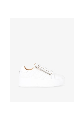 Womens Carvela Connected Zip Leather Low-Top Flatform Trainers