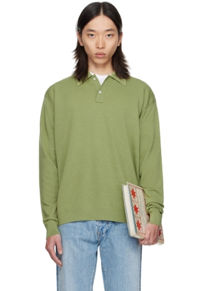 vowels Green Light Weight Knit Polo