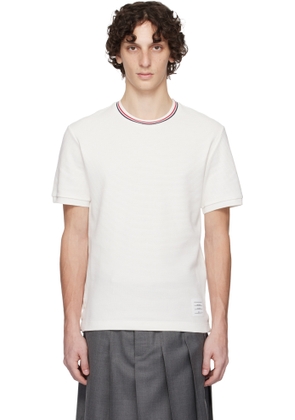 Thom Browne Off-White Cotton Waffle Rib Cuff T-shirt