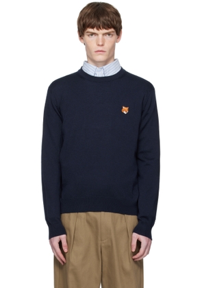 Maison Kitsuné Navy Bold Fox Head Patch Regular Sweater