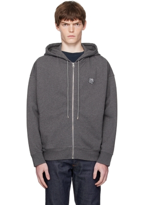 Maison Kitsuné Gray Bold Fox Head Patch Fullzip Oversize Hoodie