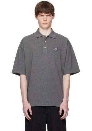 Maison Kitsuné Gray Bold Fox Head Patch Oversize Polo