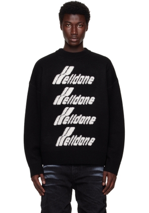 We11done Black Logo Pile Knit Sweater