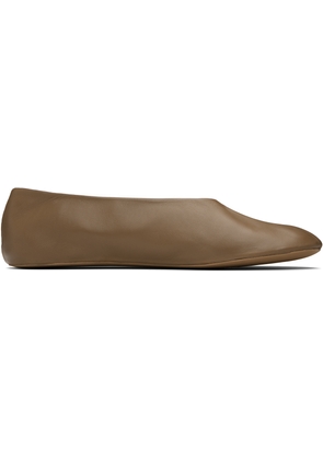 The Row Taupe Stella Slipper Ballerina Flats