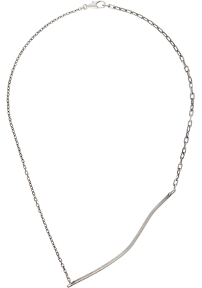 title of work Mixed Chain Beaten Bar Necklace