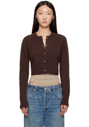 Loulou de Saison Brown Zephir Cashmere Cropped Cardigan