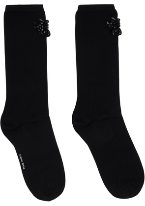 Simone Rocha Black Beaded Flower Cluster Socks