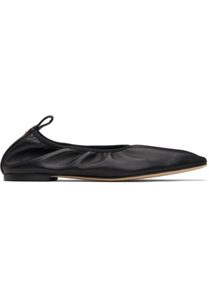 Aeyde Black Nomi Ruched Ballerina Flats