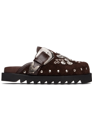 Toga Pulla SSENSE Exclusive Brown Buckle Mule Loafers