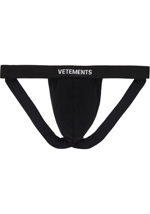 VETEMENTS Black Logo Jockstrap
