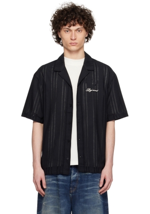 Represent Black Embroidered Bowling Shirt