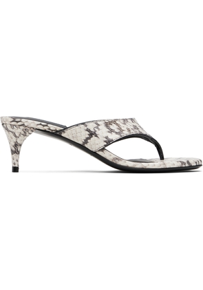 ALAÏA White Thong Elaphe Leather Mule Sandals