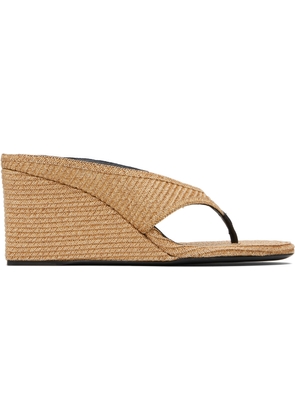 ALAÏA Beige Cube Thong Mule Sandals