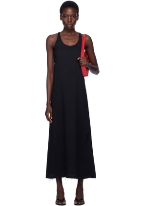 TOTEME Black Scoop-Neck Sablé Midi Dress