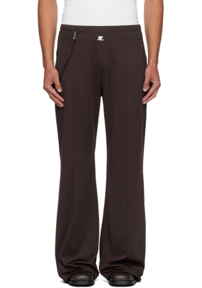 Courrèges Brown Flare Interlock Tracksuit Pants