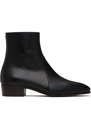 Valentino Garavani Black Pat Ankle Boots