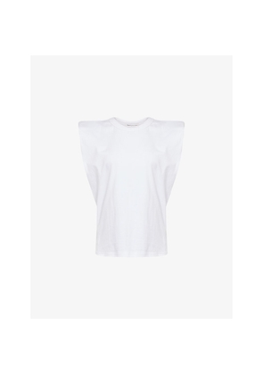 Womens The Frankie Shop Eva Padded-Shoulder Cotton-Jersey Muscle T-Shirt