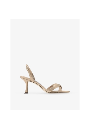 Womens Jimmy Choo Elsy 70 Metallic-Suede Heeled Sandals