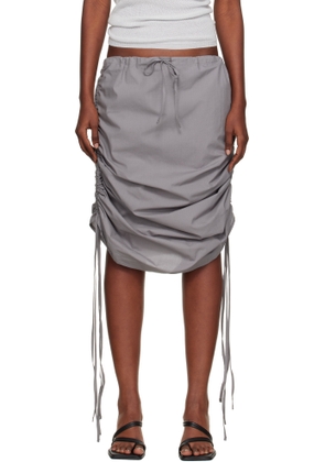 Baserange Gray Pictorial Strap Maxi Skirt