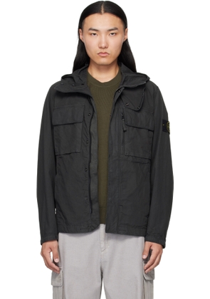 Stone Island Gray Q100012 Canvas Weave Cotton Jacket