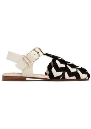 Gabriela Hearst Black & Off-White Willow Sandals