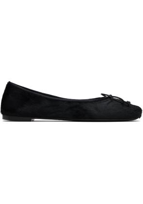 KHAITE Black Calfhair Ballerina Flats