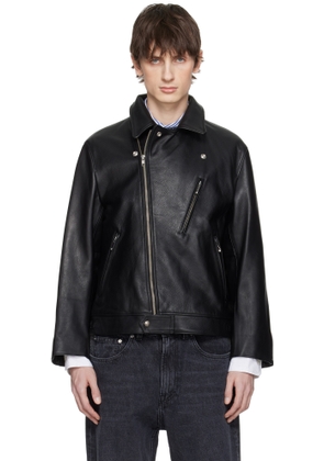 WACKO MARIA Black Double Riders Leather Jacket
