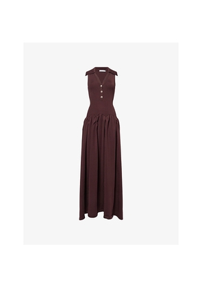 Womens Self-Portrait Ribbed Sleeveless Knitted Midi Dress