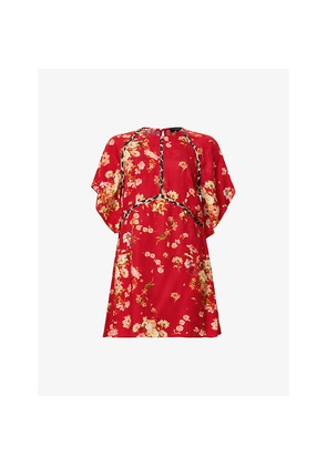 Womens Allsaints Xena Floral-Print Lyocell Mini Dress