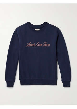 Aimé Leon Dore - Logo-Print Cotton-Jersey Sweatshirt - Men - Blue - XS