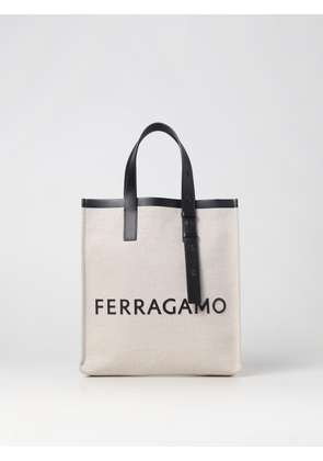 Ferragamo bag in canvas and leather with logo