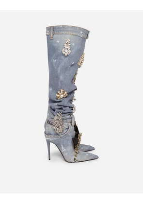 Dolce & Gabbana Stivale - Woman Boots And Booties Blue 37