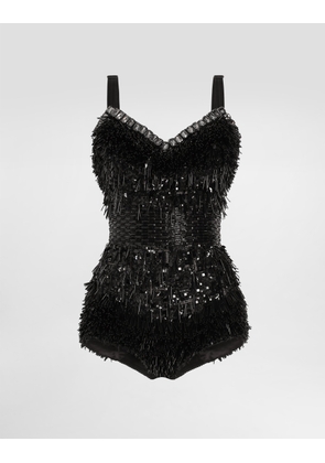 Dolce & Gabbana Sequined And Micro-beaded Bodysuit - Woman Shirts And Tops Multicolor 44