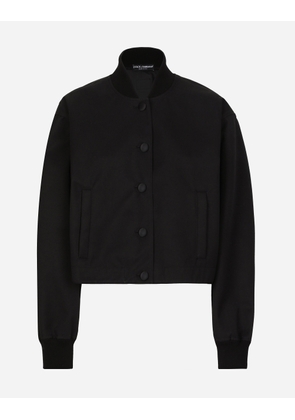 Dolce & Gabbana Gabardine Bomber Jacket, Waxed On Reverse, With Branded Tag - Woman Coats And Jackets Black 52