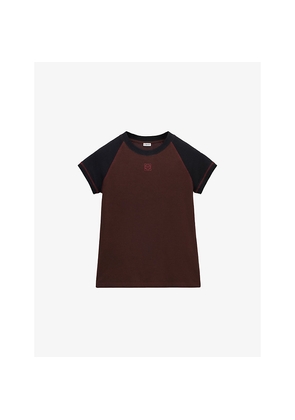 Womens Loewe Colour-Block Slim Cotton-Jersey T-Shirt