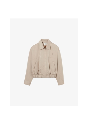 Womens Claudie Pierlot Oversized Brand-Embroidered Woven Jacket